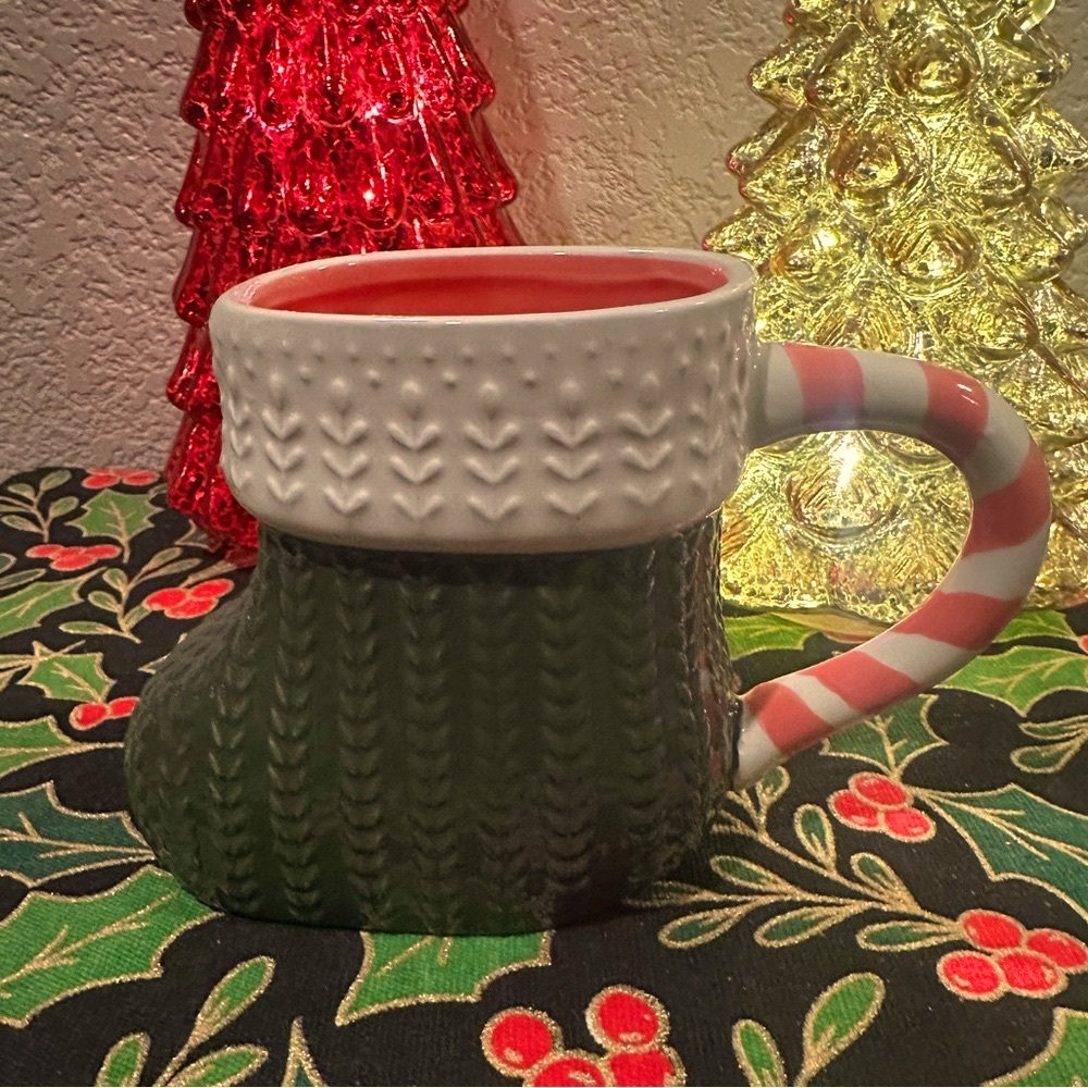 Kirkland’s Home Green Knit Stocking Mug